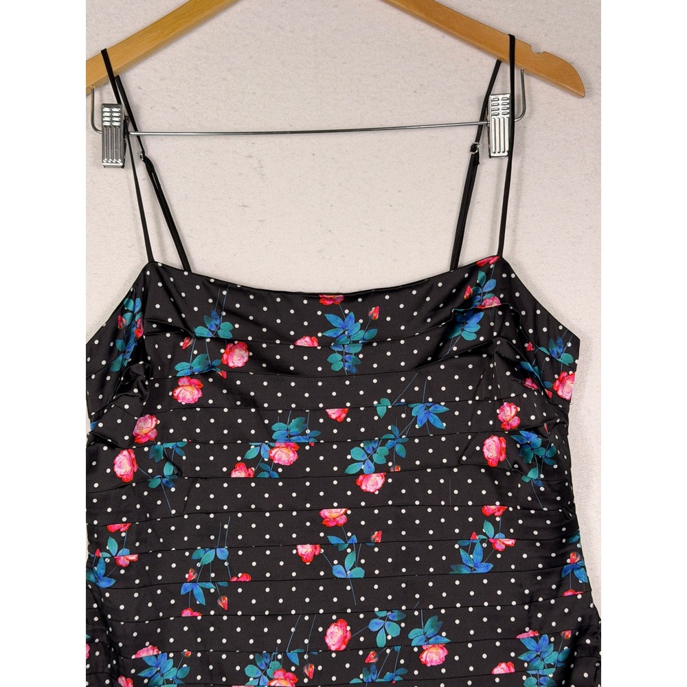 For Love & Lemons Posey Dress Women XL Black Floral Polka Dot Pleated Mini NEW - Picture 12 of 13